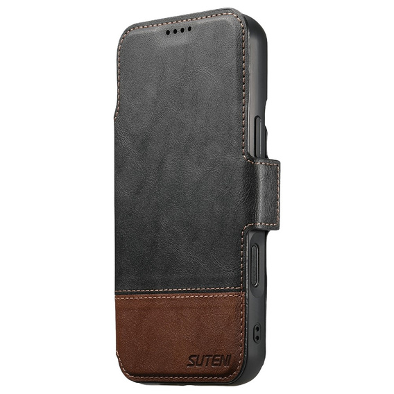 2-in-1 flip case for iPhone 17 Pro, SUTENI, for MagSafe, black