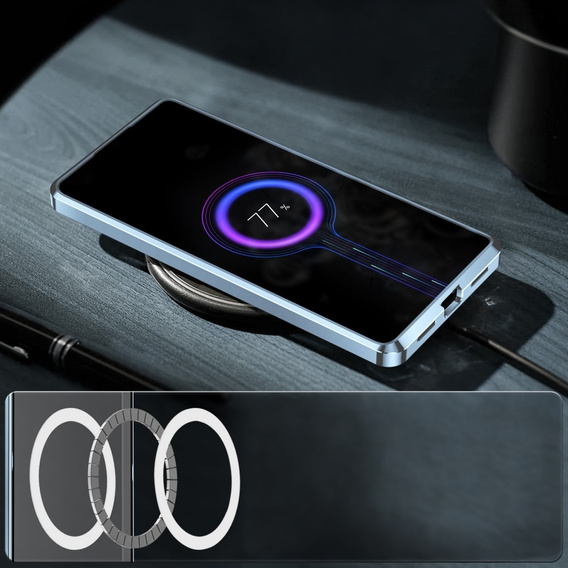 Camera Protection Case for Samsung Galaxy S23 FE, CamShield MagSafe, transparent / blue