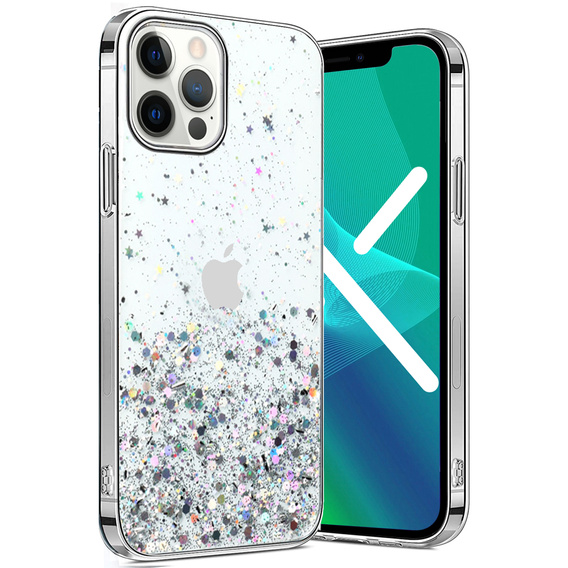Case for iPhone 13 Pro Max, Glittery, transparent