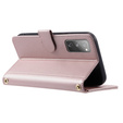 Flip case for Samsung Galaxy S20 FE, Rhombus Crossbody Leather, pink rose gold