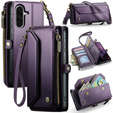Case CASEME for Samsung Galaxy A56 5G, RFID Leather Wallet, with shoulder strap, purple