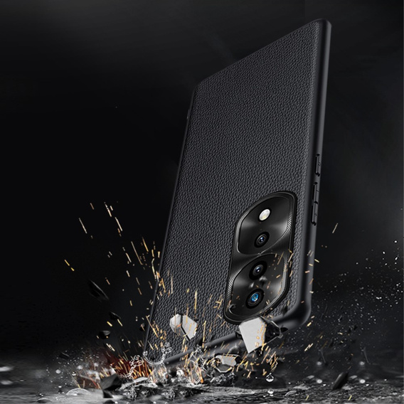 Leather case for Honor 70 5G, leather hybrid, black
