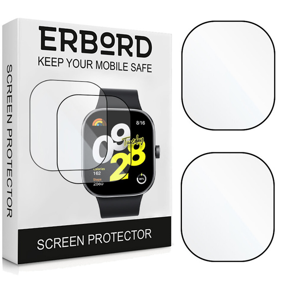 2x ERBORD Hybrid Glass for Xiaomi Redmi Watch 4