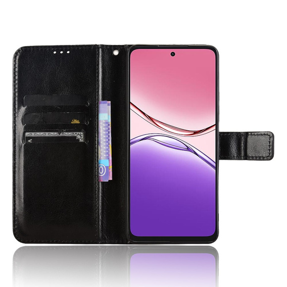Flip case for Oppo A5 Pro 5G, Crazy Horse Wallet, black