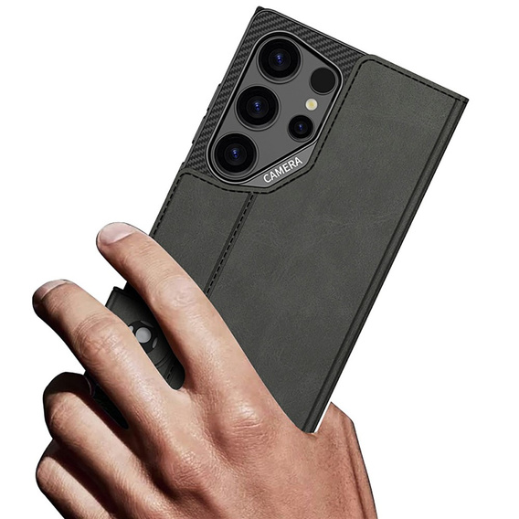 GKK Card Slot Wallet flip case for Samsung Galaxy S26 Ultra, carbon black