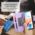 Flip case with zip pocket for Samsung Galaxy A57 5G, purple
