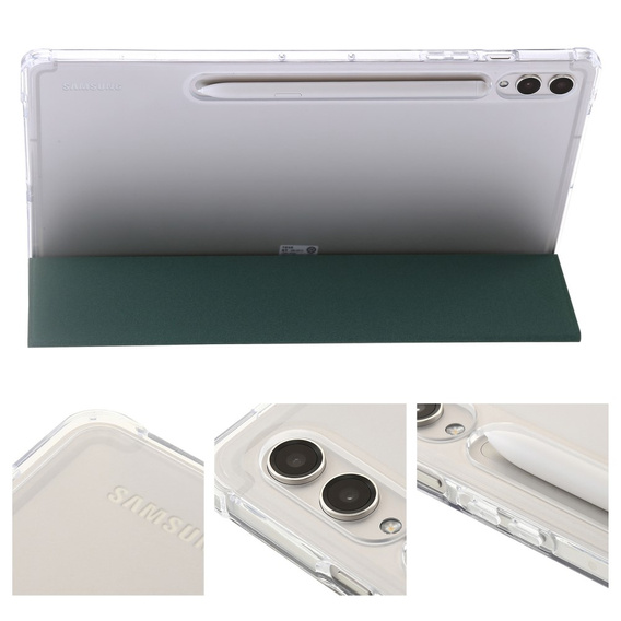 Case for Samsung Galaxy Tab S9 Ultra, Smartcase Hybrid, with stylus space, dark green