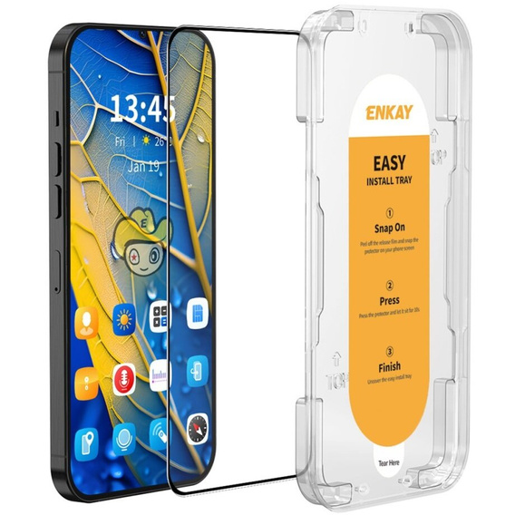 ENKAY Tempered Glass for Xiaomi Redmi Note 13 5G / 4G, black
