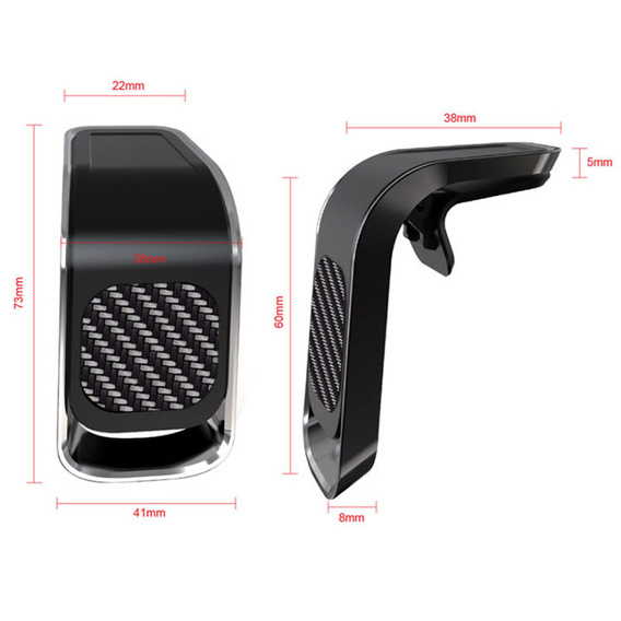 ERBORD Magnetic Car Holder for Phone on Windshield Grille, black carbon