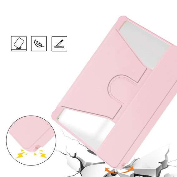 Keyboard case for Samsung Galaxy Tab S10 Lite / S10 FE / S9 FE, Rotary 360° Leather, pink