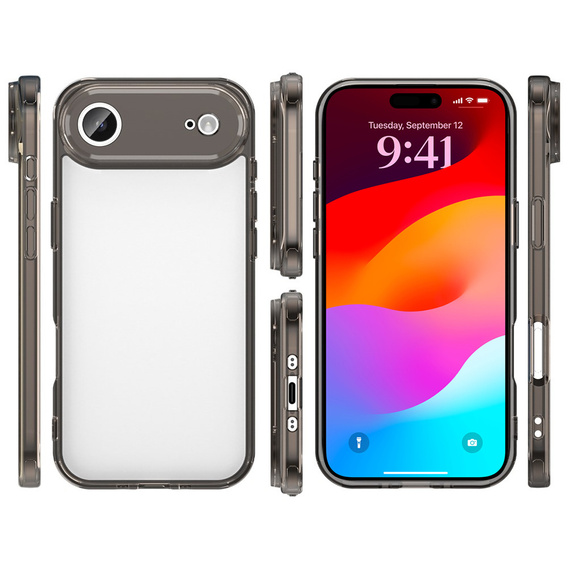 Silicone sleeve for iPhone Air, with hard back, smoky black