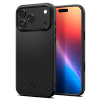 Spigen Enzo Aramid MagSafe case for iPhone 17 Pro, carbon black