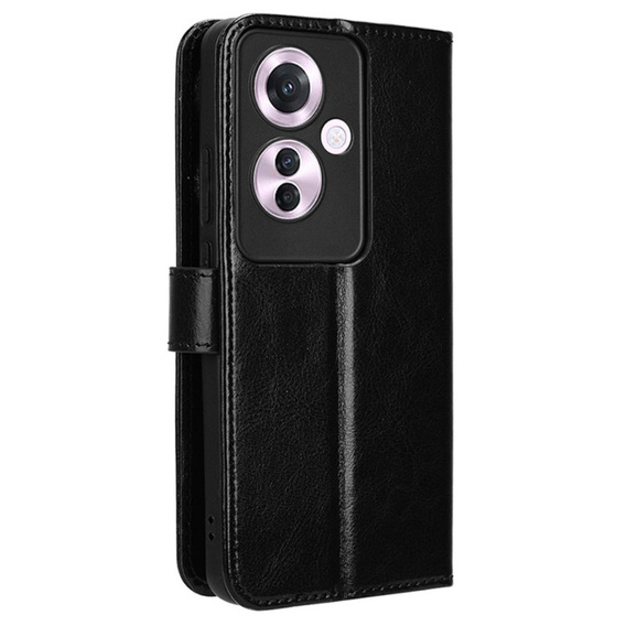 Flip case for Oppo Reno 11F 5G, Crazy Horse Wallet, black
