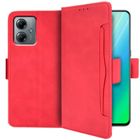 Flip case for Motorola Moto G14, Card Slot, red