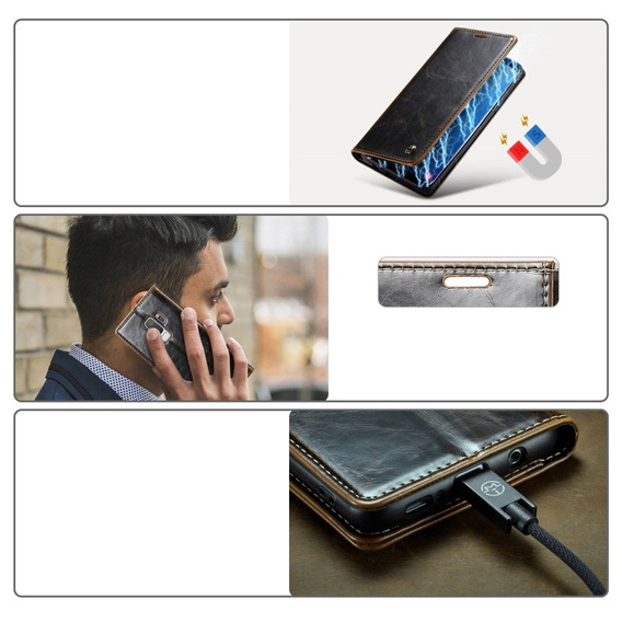 CASEME flip case for Samsung Galaxy S9+ Plus, Waxy Textucoffee, coffee