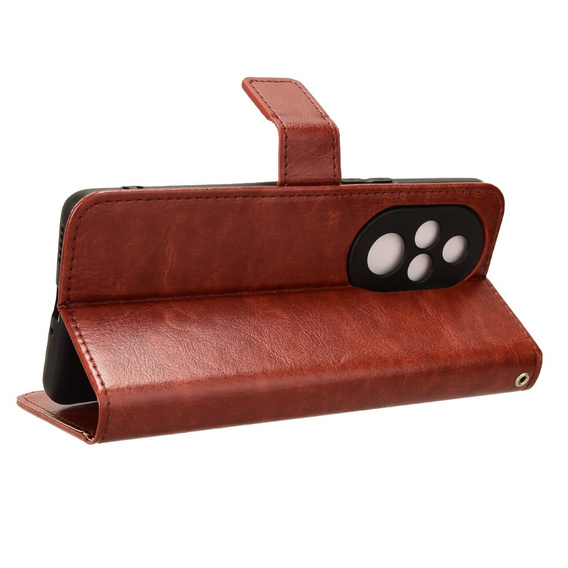 Flip case for Honor 200 Pro 5G, Crazy Horse Wallet, brown