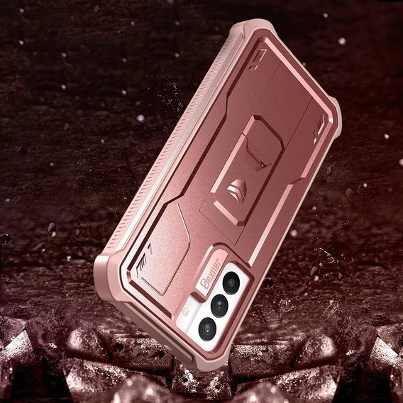Armored case for Samsung Galaxy S21 FE, Dexnor Full Body, pink rose gold