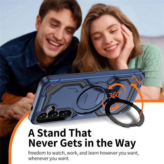 Magnetic case with stand for Samsung Galaxy A57 5G, blue