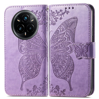 Flip case for Realme 14 Pro 5G, Butterfly, purple
