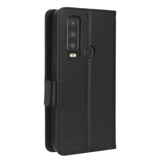 Flip case for Cat S75 5G, Wallet Litchi Magnet, black