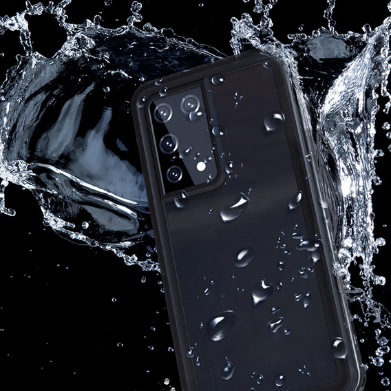 IP68 Waterproof Case for Samsung Galaxy S21 Ultra, Redpepper, black