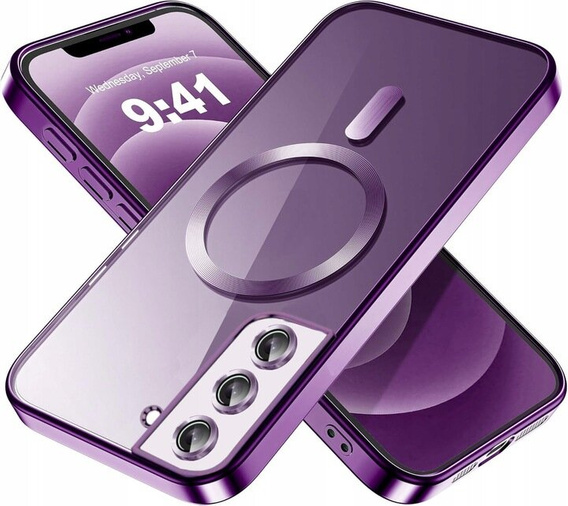 Case for Samsung Galaxy S22, Electro MagSafe, purple + Screen Glass