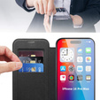 Flip case for iPhone 16 Pro, RFID Wallet MagSafe CamShield, black