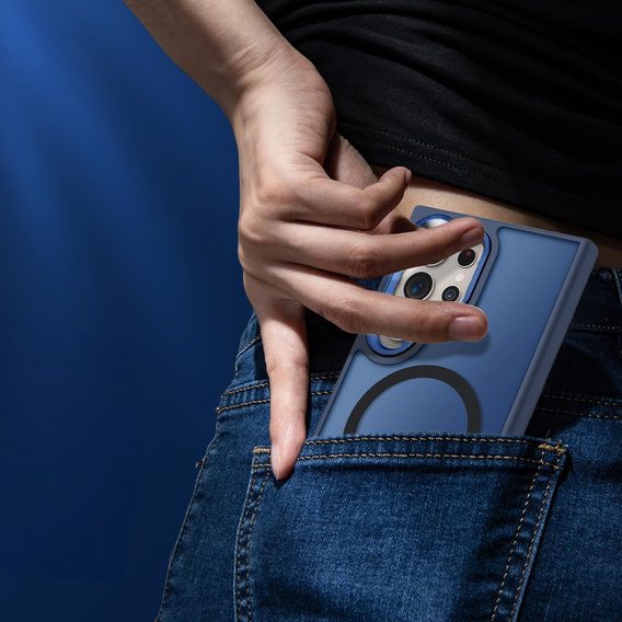 Case for Samsung Galaxy S25 Ultra, Kickstand Matt Case, for MagSafe, blue + Screen protector