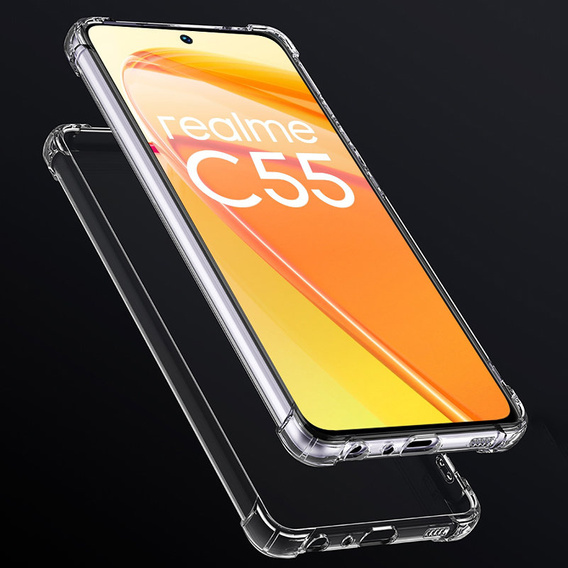Case for Realme C55, Dropproof, transparent