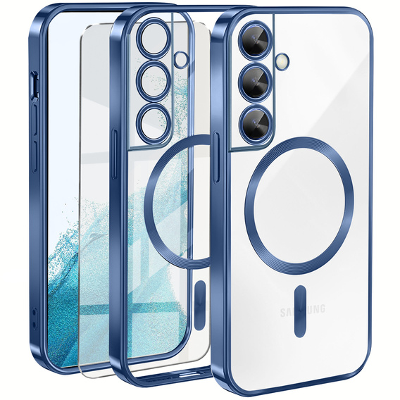 Case for Samsung Galaxy S22, Electro MagSafe, dark blue + Screen Glass