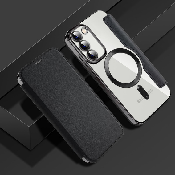 Flip case for Samsung Galaxy S23, Wallet, MagSafe, black