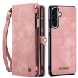 CASEME case for Samsung Galaxy A56 5G, Retro Leather Wallet, with strap, pink
