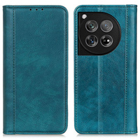 Case for OnePlus 12 5G, Wallet Litchi Leather, green
