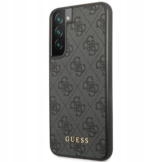 GUESS Case for Samsung Galaxy S23, 4G Metal Gold Logo, grey