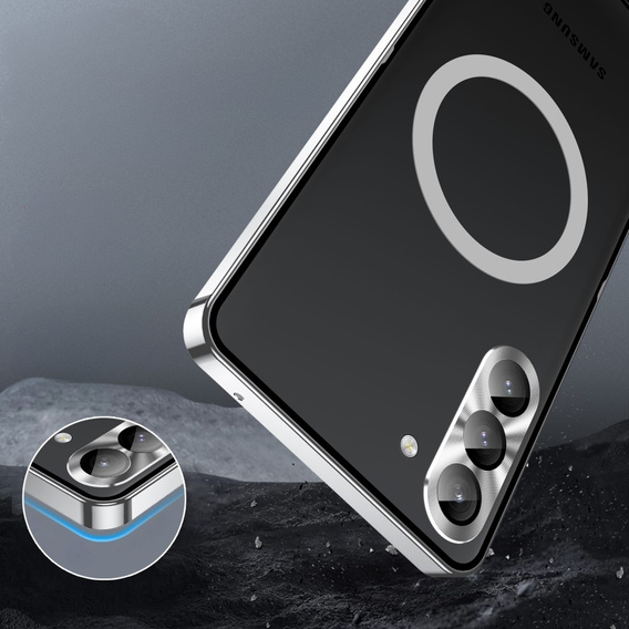 Camera Protection Case for Samsung Galaxy S23, CamShield MagSafe, transparent / silver