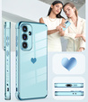 Case for Samsung Galaxy A56, Electro heart, blue + Glass 9H