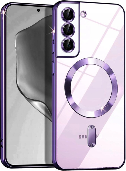 Case for Samsung Galaxy S22, Electro MagSafe, purple + Screen Glass