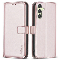 Flip case for Samsung Galaxy A15, BINFEN Wallet, rose gold + 9H glass