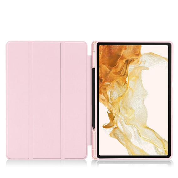 Case for Samsung Galaxy Tab S10+ Plus, Smartcase with stylus space, pink