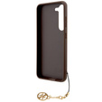 GUESS Case for Samsung Galaxy A55, 4G Charms Collection Hardcase, brown