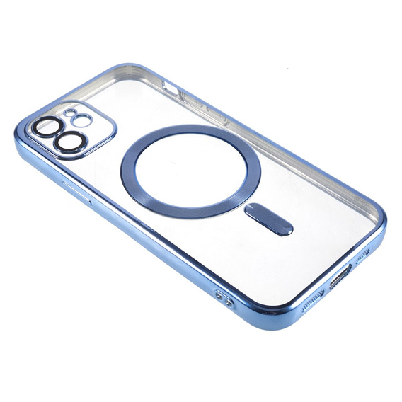 Case for iPhone 12, Electro MagSafe, blue + Screen Glass