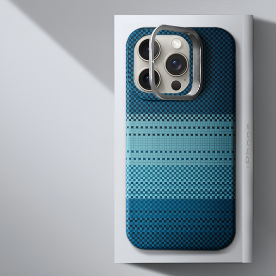 Case for iPhone 15 Pro, Frame Kickstand, for MagSafe, Moon Blue