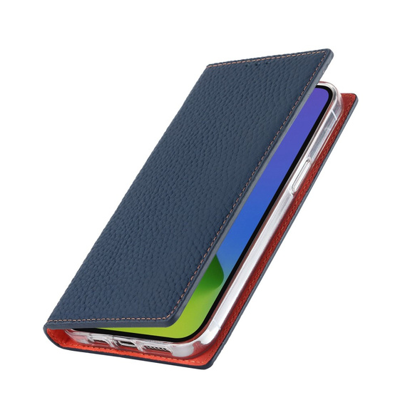 Flip case for iPhone 14 Pro, Litchi Skin Grain, dark blue