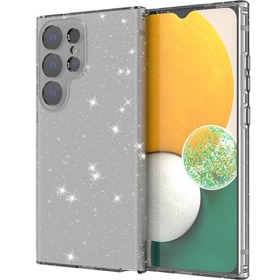 Case for Samsung Galaxy S24 Ultra, Glittery Powder, transparent / black