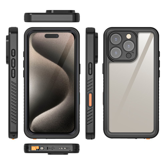 IP68 Waterproof Case for iPhone 16 Pro Max, black