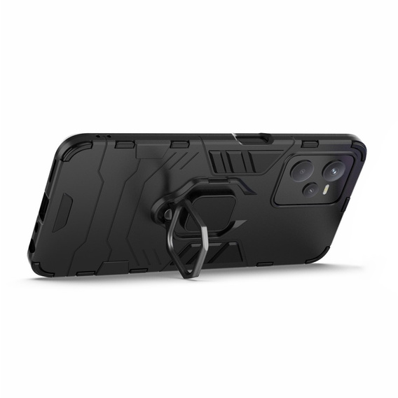 Case for Realme C35, Kickstand Ring, black