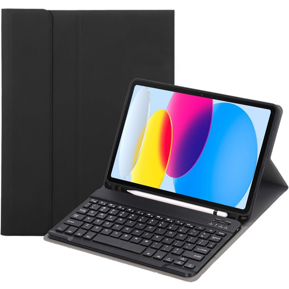 Case + keyboard iPad 10.9 2022 10 Gen, Pen Slot, black