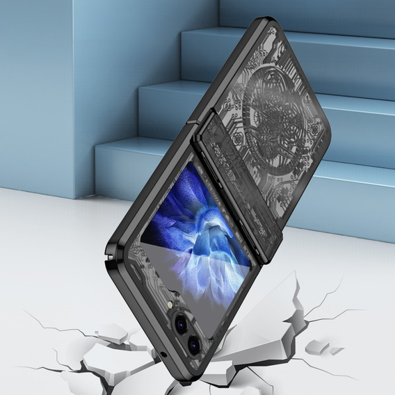 Case for Samsung Galaxy Z Flip7 FE / Z Flip6, Mechanical Legend, black