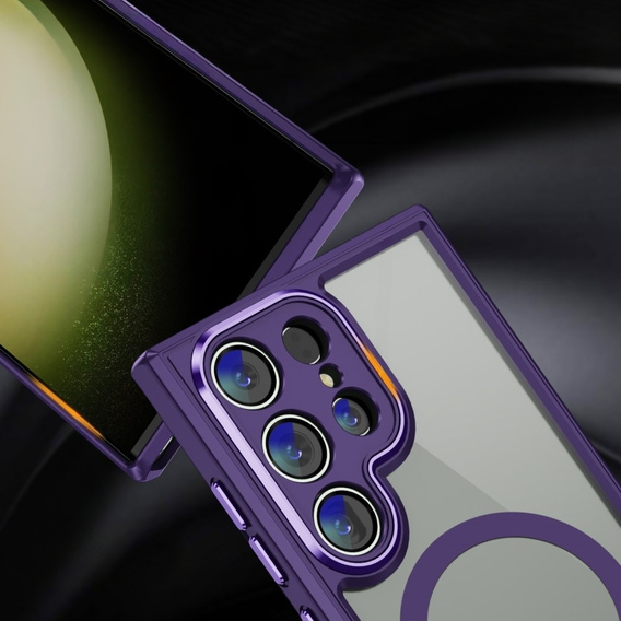 Case for Samsung Galaxy S23 Ultra, ERBORD Impact Guard, MagSafe, dark purple