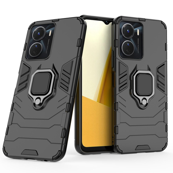 Case for Vivo Y16 4G, Kickstand Ring, black